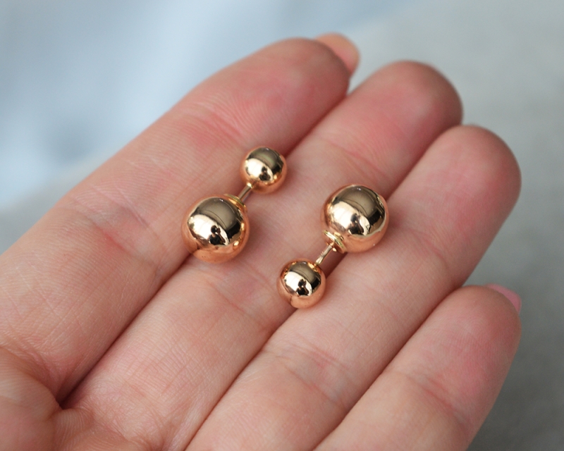 Auksiniai auskarai - burbulai